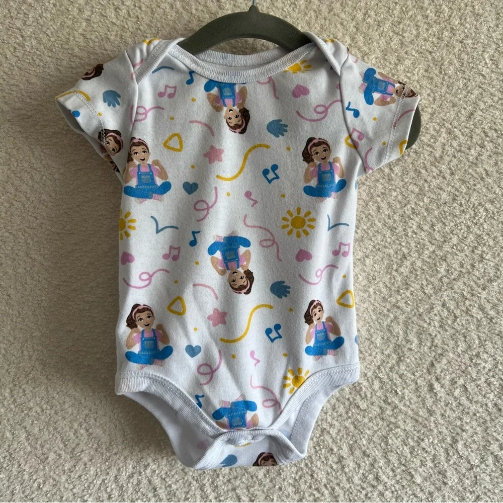 Ms. Rachel Baby White Infant Music‎ Notes Character Bodysuit Size 12 Months